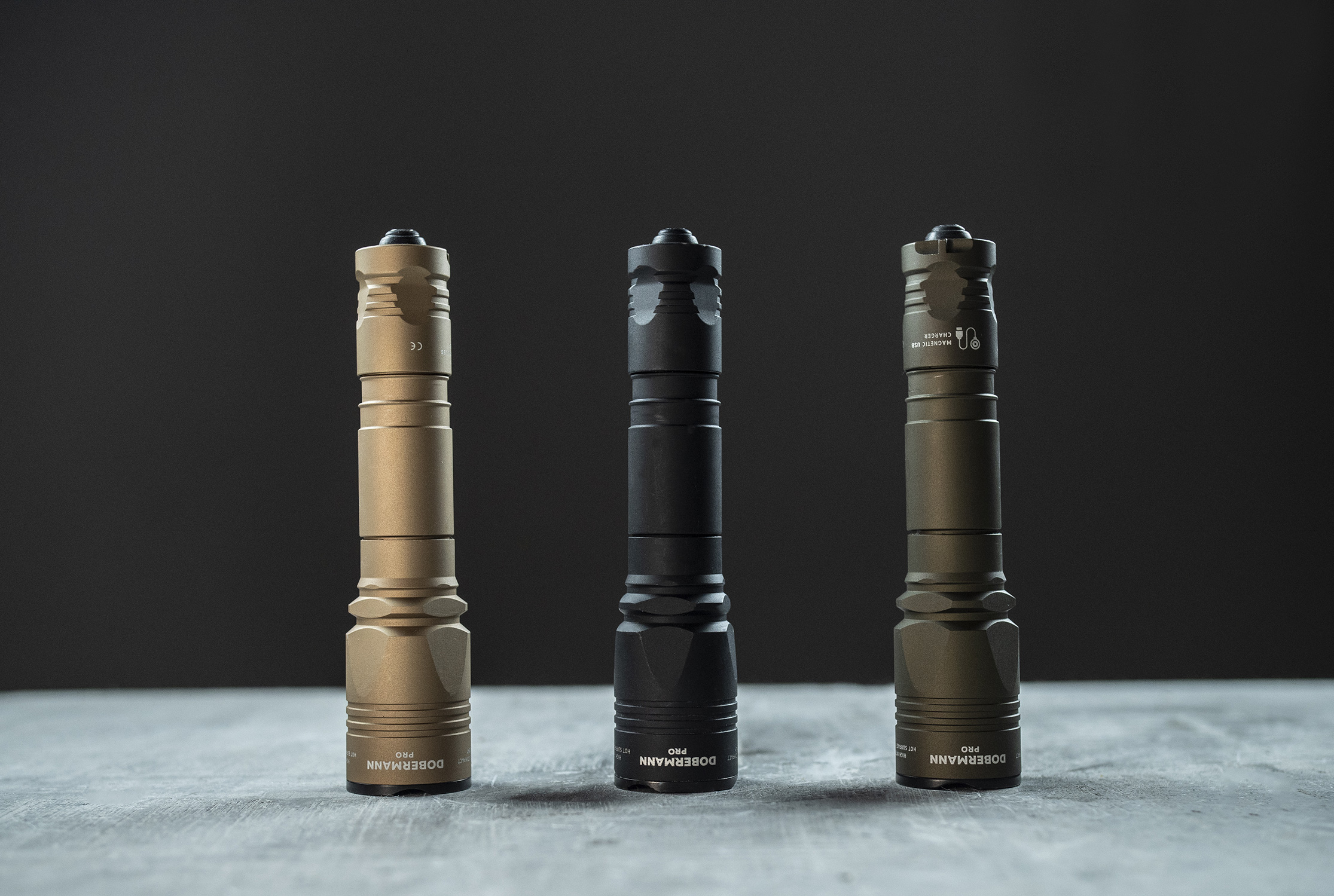 Tactical flashlight Armytek Dobermann Pro Magnet USB Sand Warm