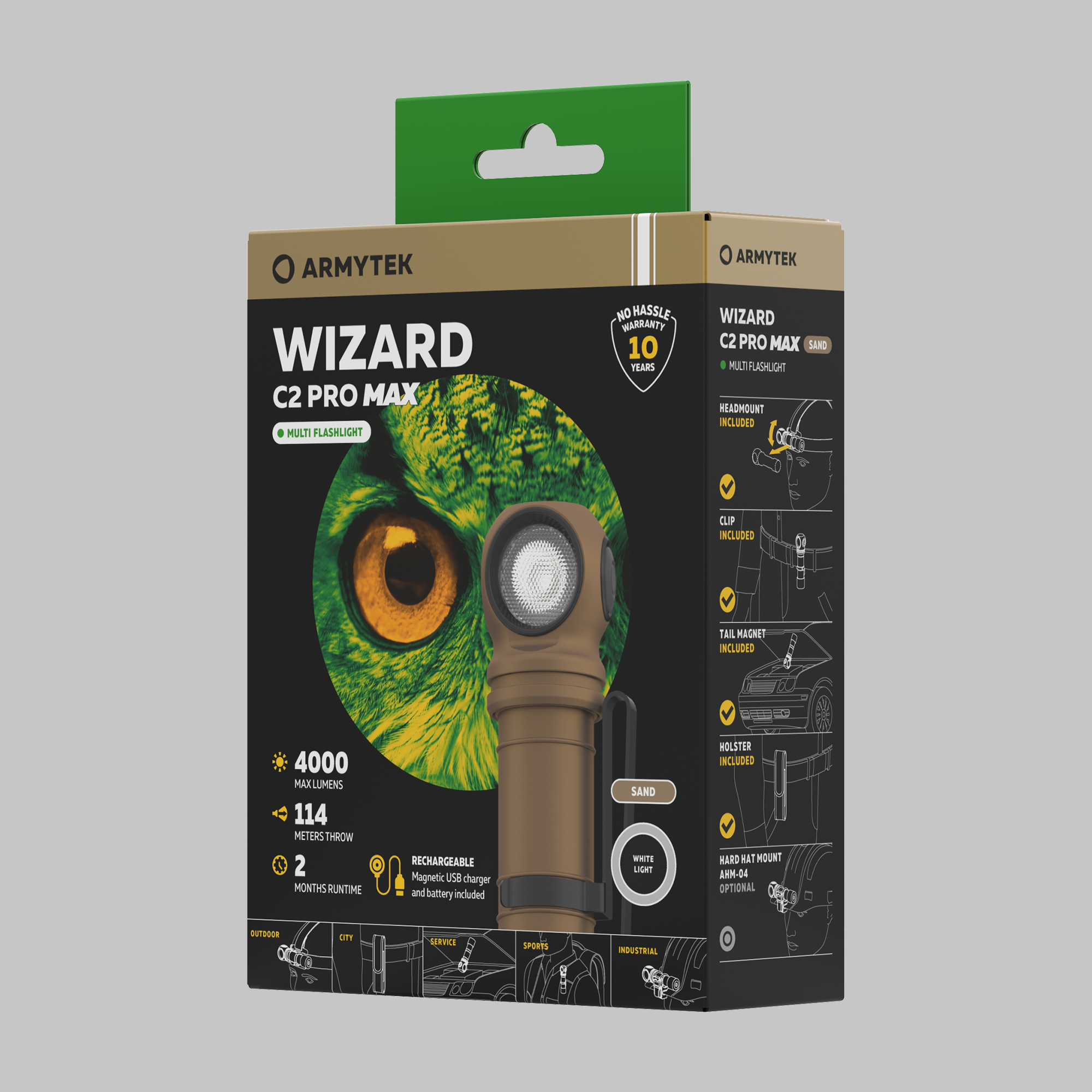 Armytek Wizard C2 Pro Max Sand – High Power Headlamp | Armytek.com