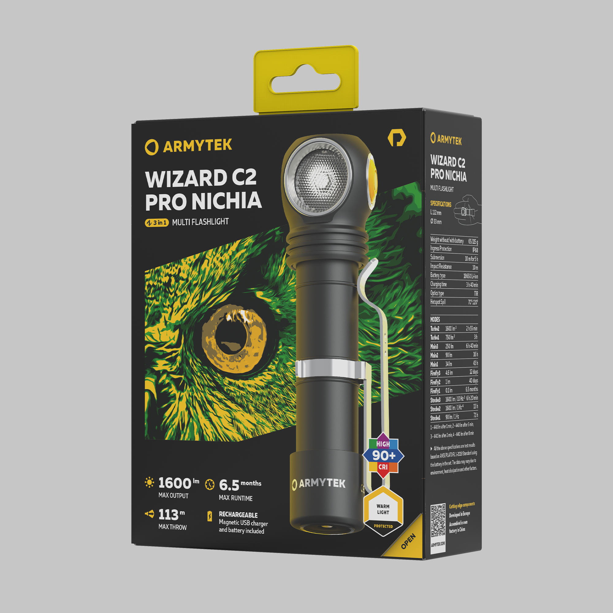 Armytek Wizard C2 Pro Nichia PCB Warm — High CRI LED Headlamp